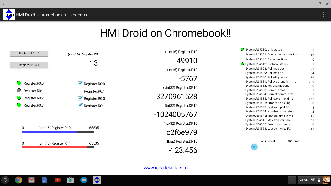 HMI Droid on Chromebook